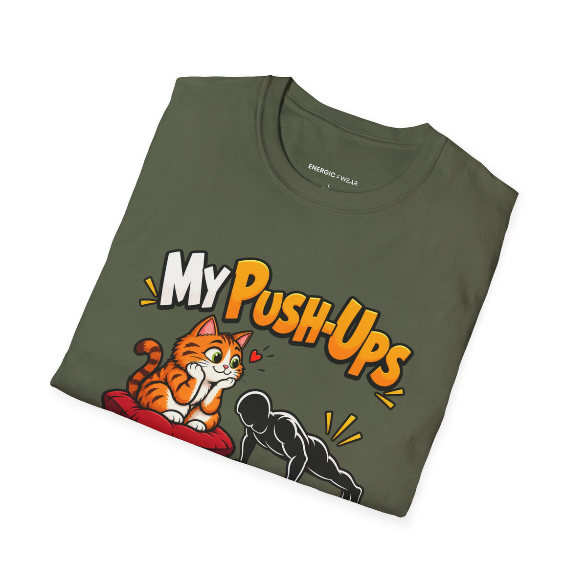 Graphic fitness T-shirt featuring the "My Push-Ups Have a Very Small Fan Club" design.