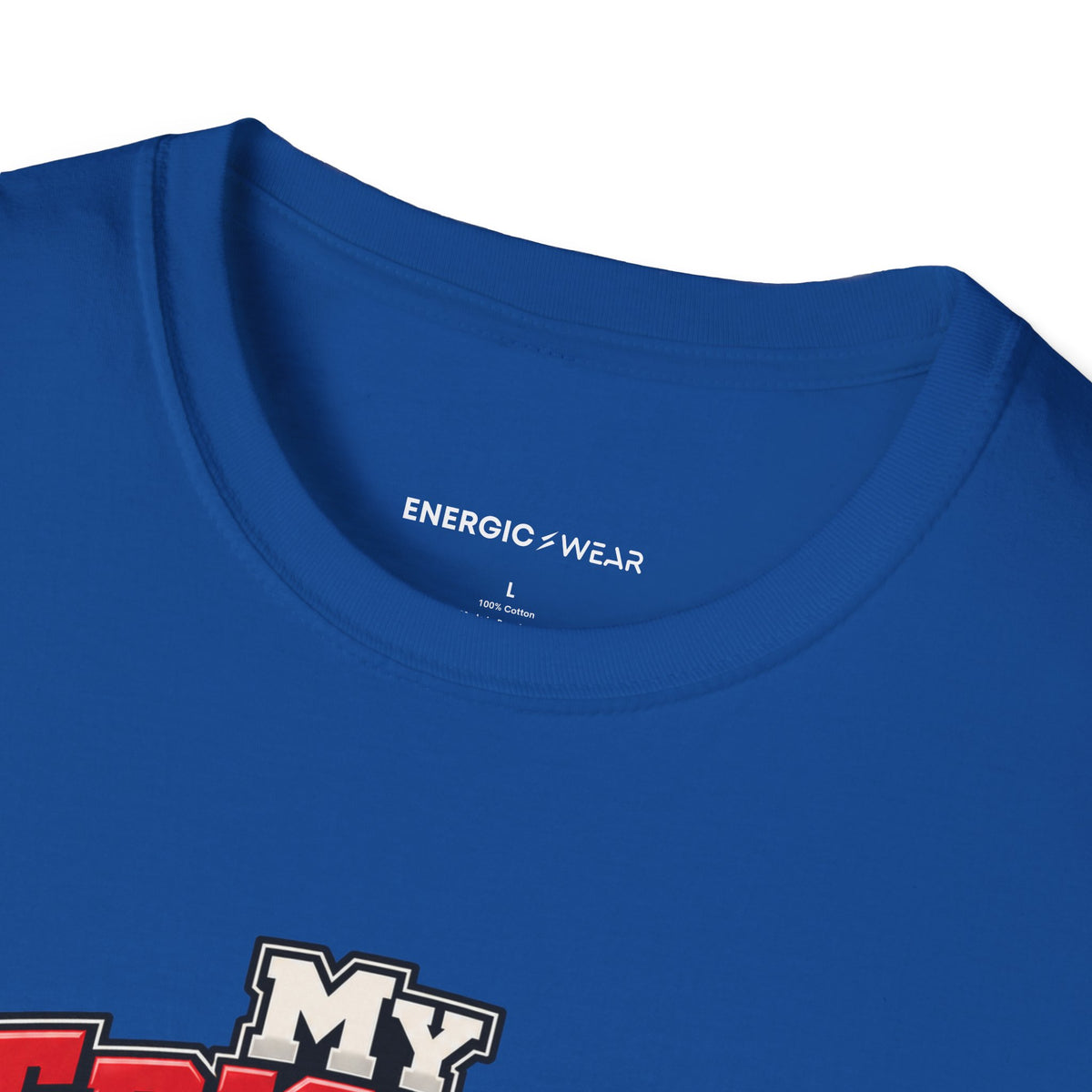 Graphic fitness T-shirt featuring the "My Triceps Finish What My Chest Starts" design.