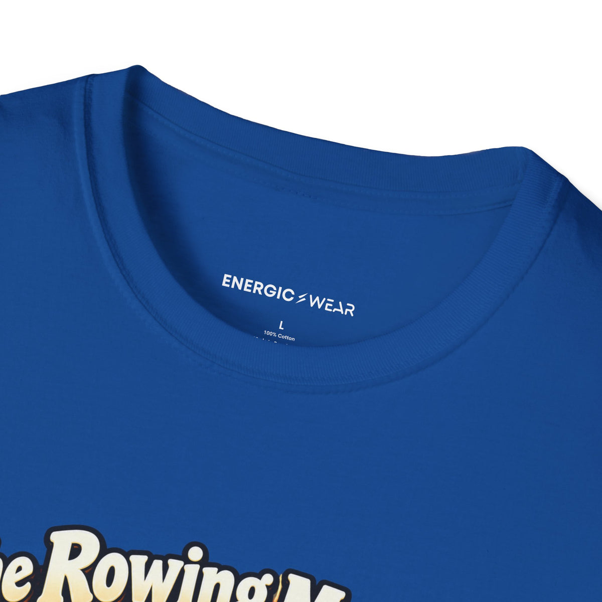 Graphic fitness T-shirt featuring the "The Rowing Machine Has Main-Character Energy" design.