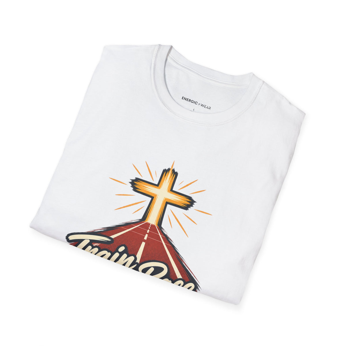 Graphic fitness T-shirt featuring the "Train for the Race Live for the Calling" design.