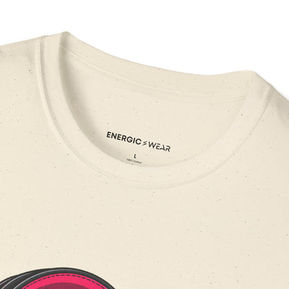 Graphic fitness T-shirt featuring the "She Has a Voice Behind the Microphone" design.