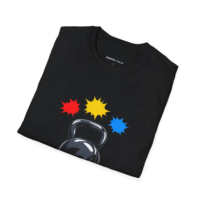 Graphic fitness T-shirt featuring the "I've Reached the Making-Noises Stage" design.