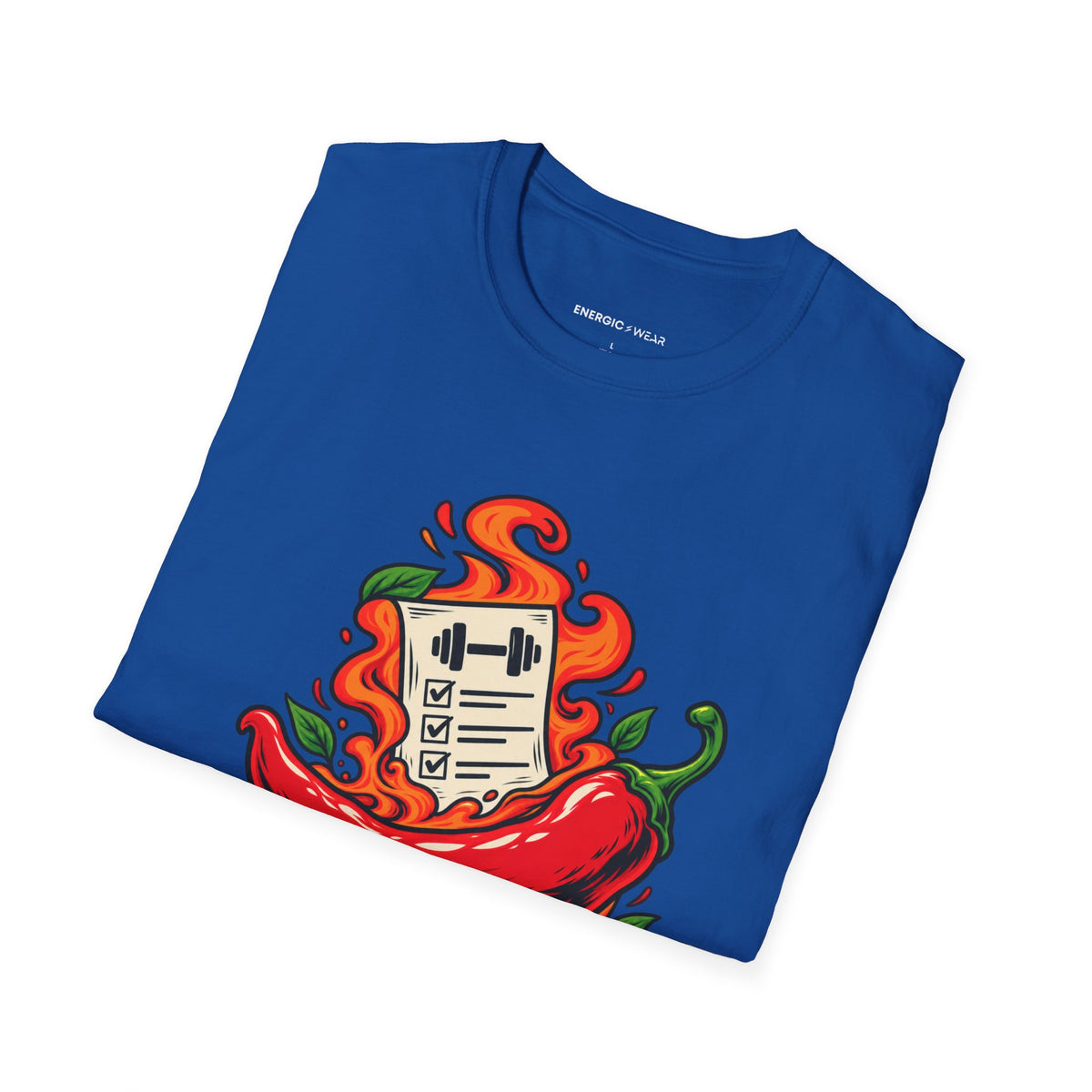 Graphic fitness T-shirt featuring the "The Training Plan Survived a Spicy Lunch" design.