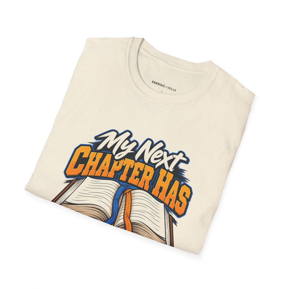 Graphic fitness T-shirt featuring the "My Next Chapter Has Training Shoes" design.