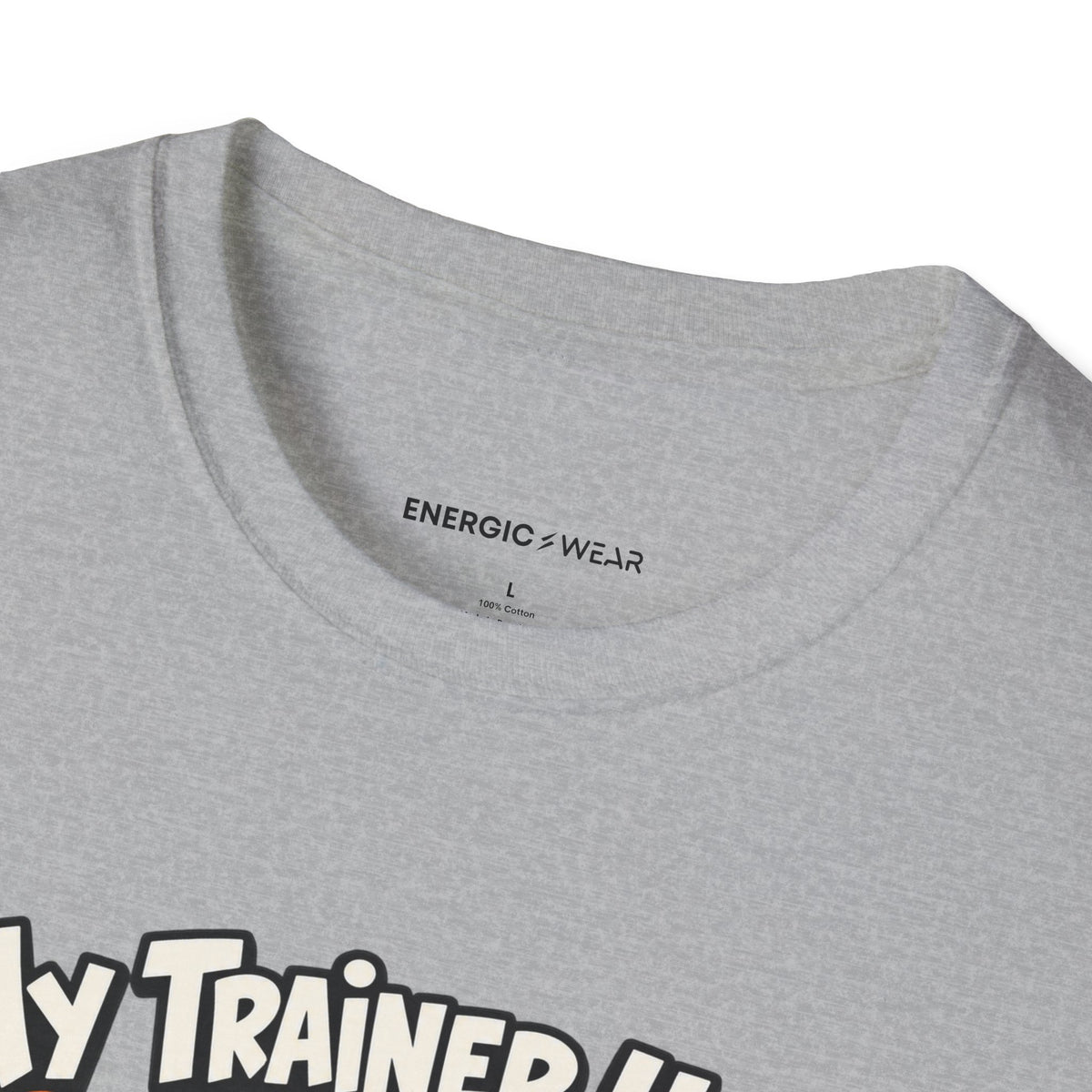 Graphic fitness T-shirt featuring the "My Trainer Uses Creative Mathematics" design.
