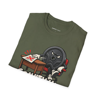 Graphic fitness T-shirt featuring the "Gravity Has Rejected My Counteroffer" design.