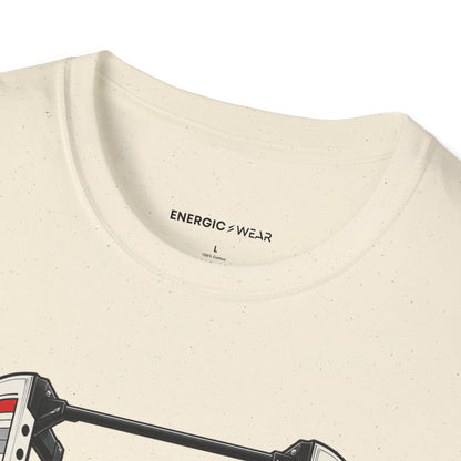 Graphic fitness T-shirt featuring the "The Rack Is Where the Plan Gets Real" design.