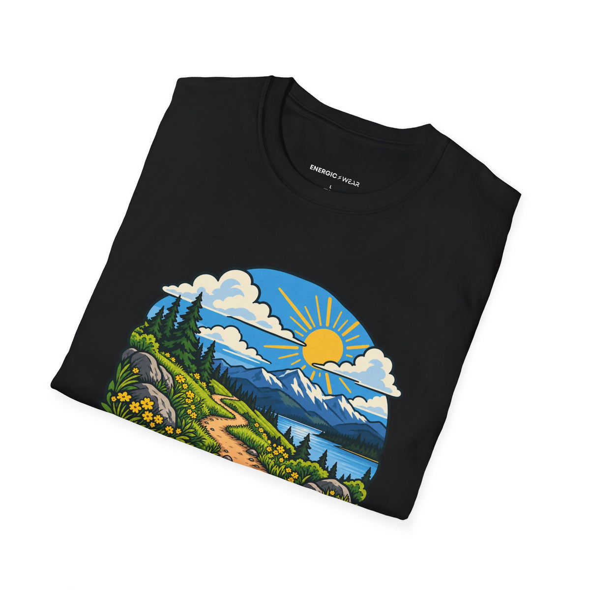 Graphic fitness T-shirt featuring the "Weather Report Excellent for Wandering" design.