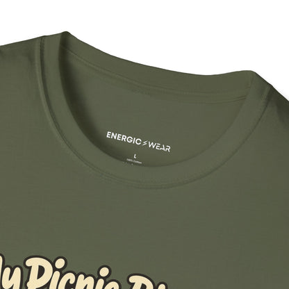 Graphic fitness T-shirt featuring the "My Picnic Blanket Has a Cooldown Reservation" design.