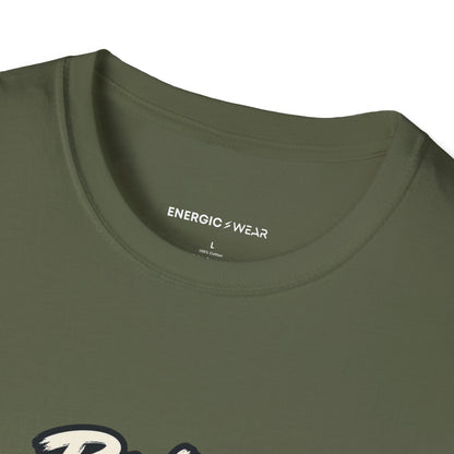 Graphic fitness T-shirt featuring the "Bring Patience to the Plateau" design.