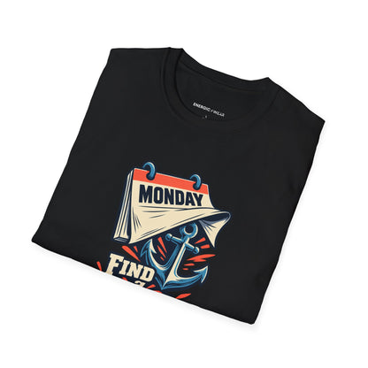Graphic fitness T-shirt featuring the "Find a Reason That Survives Monday" design.