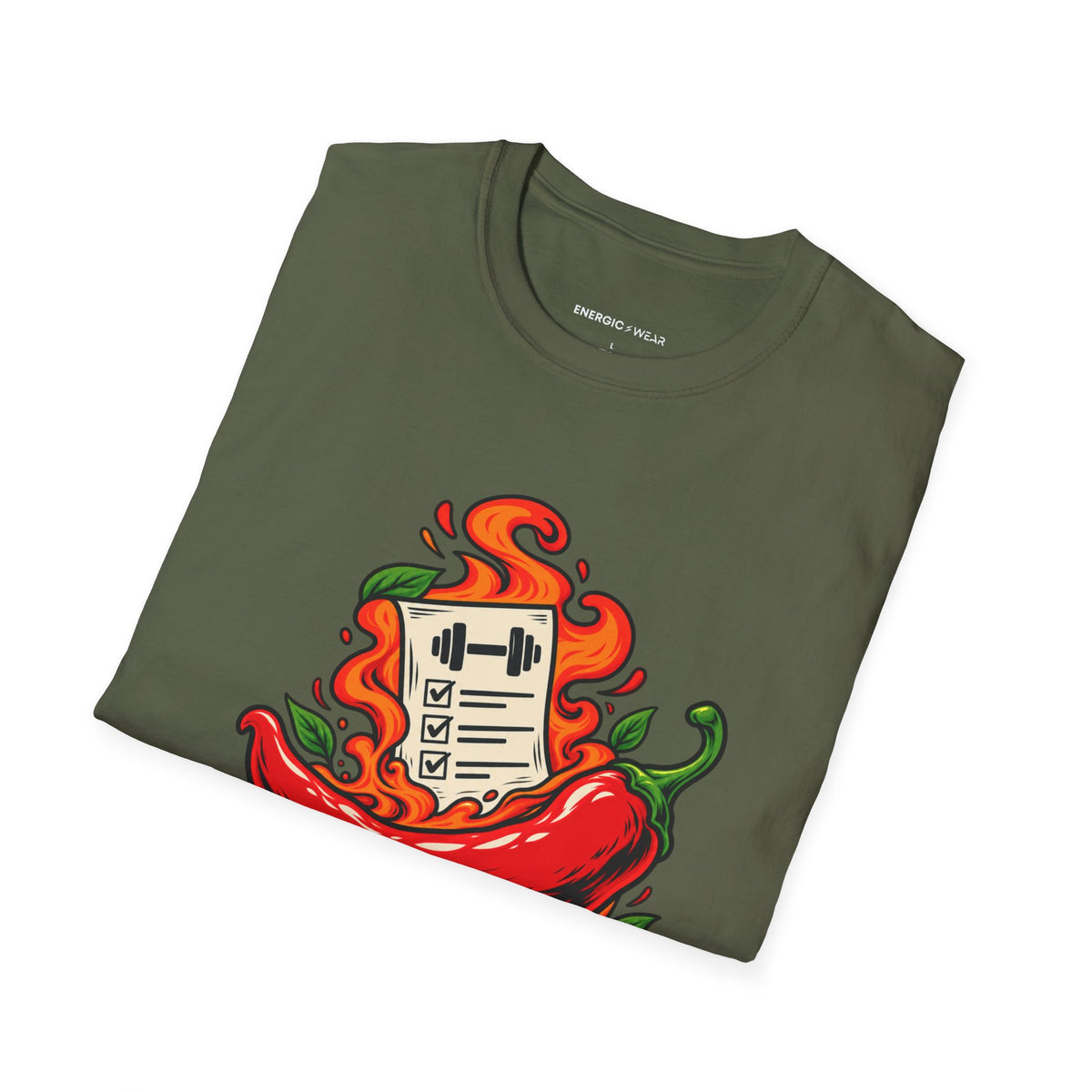 Graphic fitness T-shirt featuring the "The Training Plan Survived a Spicy Lunch" design.