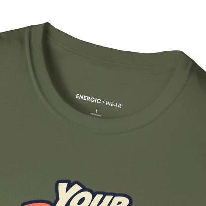 Graphic fitness T-shirt featuring the "Your Rhythm Can Start With One Step" design.