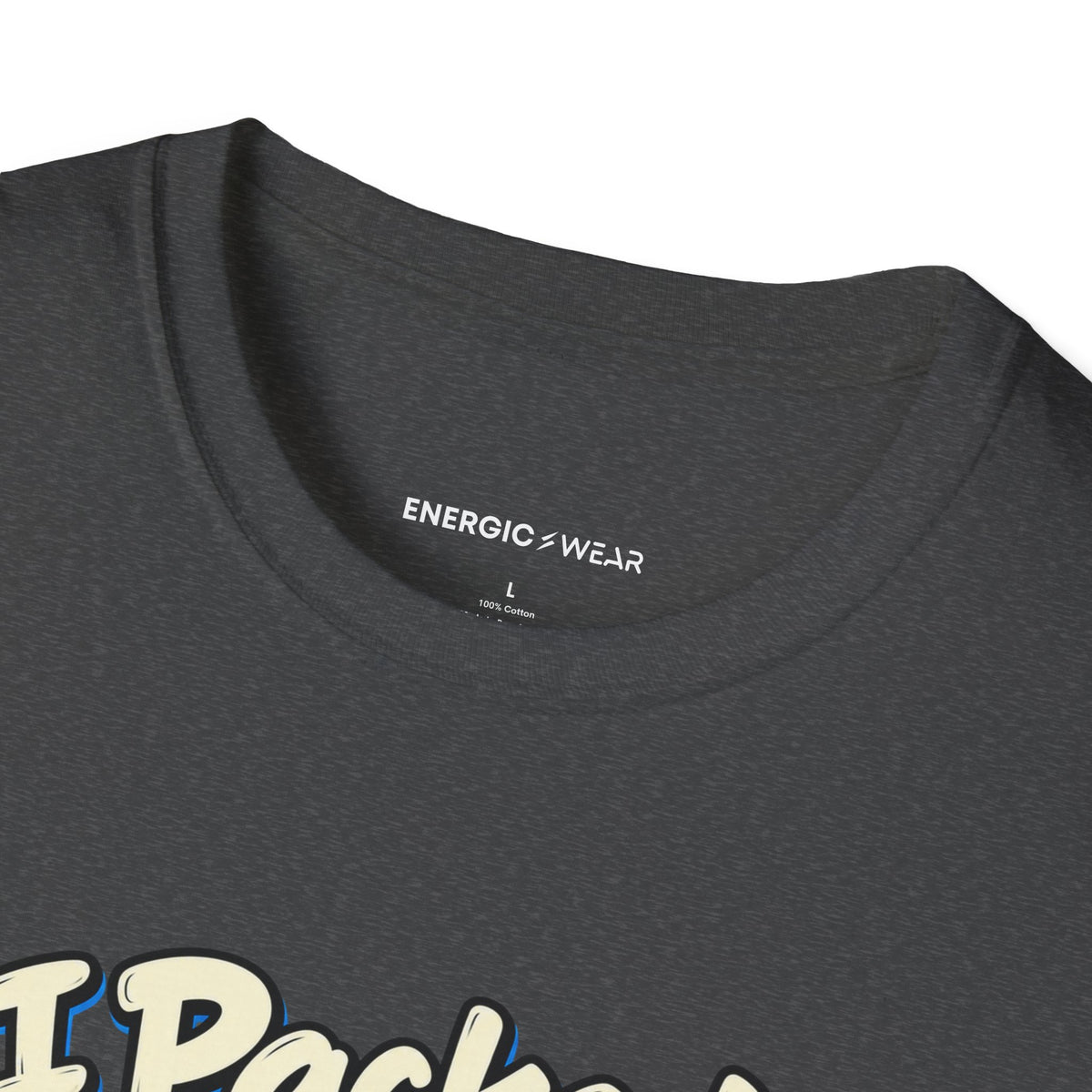 Graphic fitness T-shirt featuring the "I Packed Optimism Forgot Socks" design.