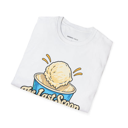 Graphic fitness T-shirt featuring the "The Last Scoop Deserves a Drumroll" design.