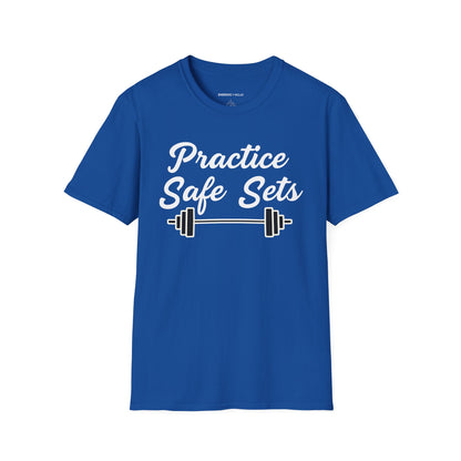 Practice Safe Sets Tshirt – Motivational Gym Tee