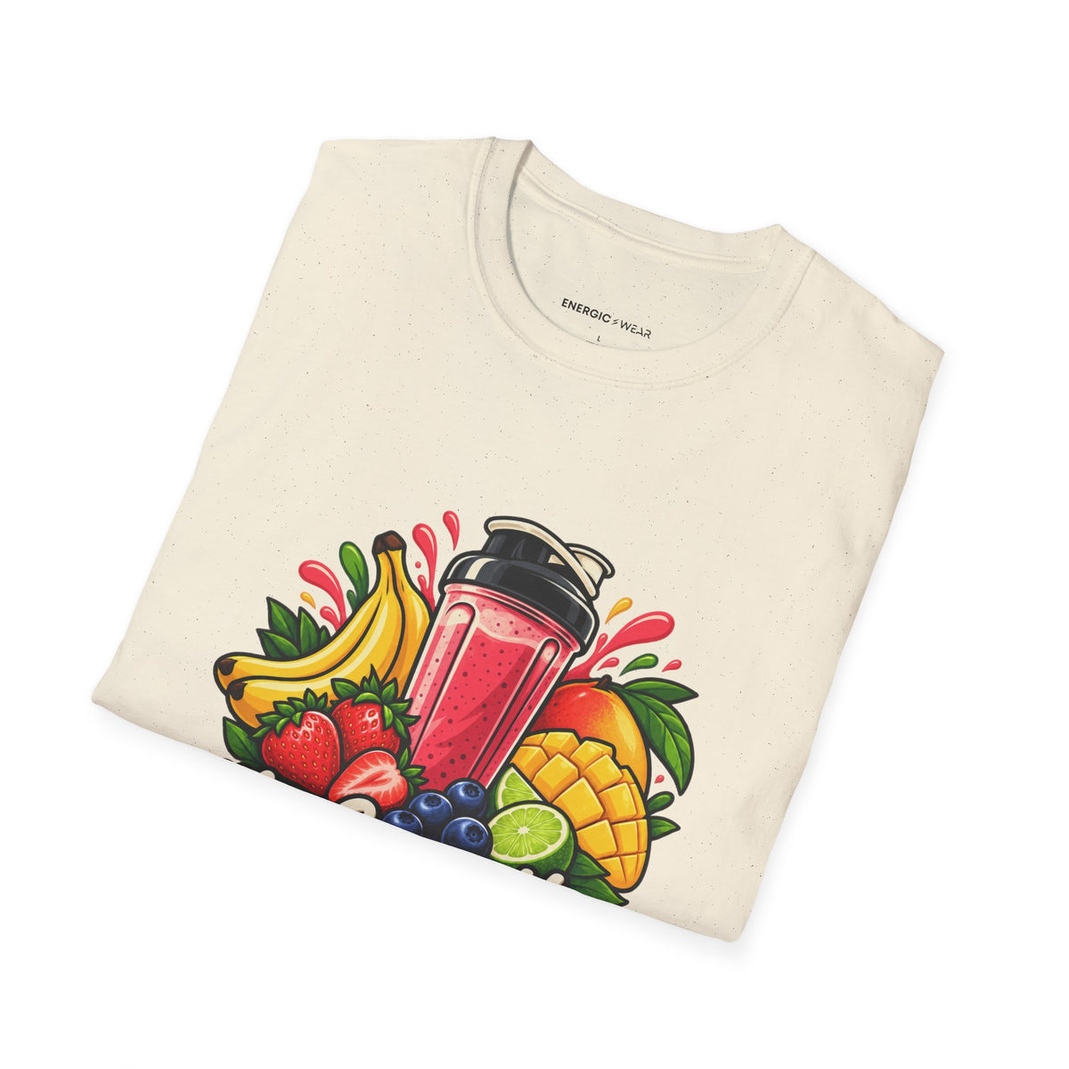 Graphic fitness T-shirt featuring the "My Smoothie Has a Support Team" design.