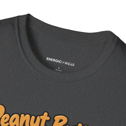 Graphic fitness T-shirt featuring the "Peanut Butter Is a Household Training Partner" design.
