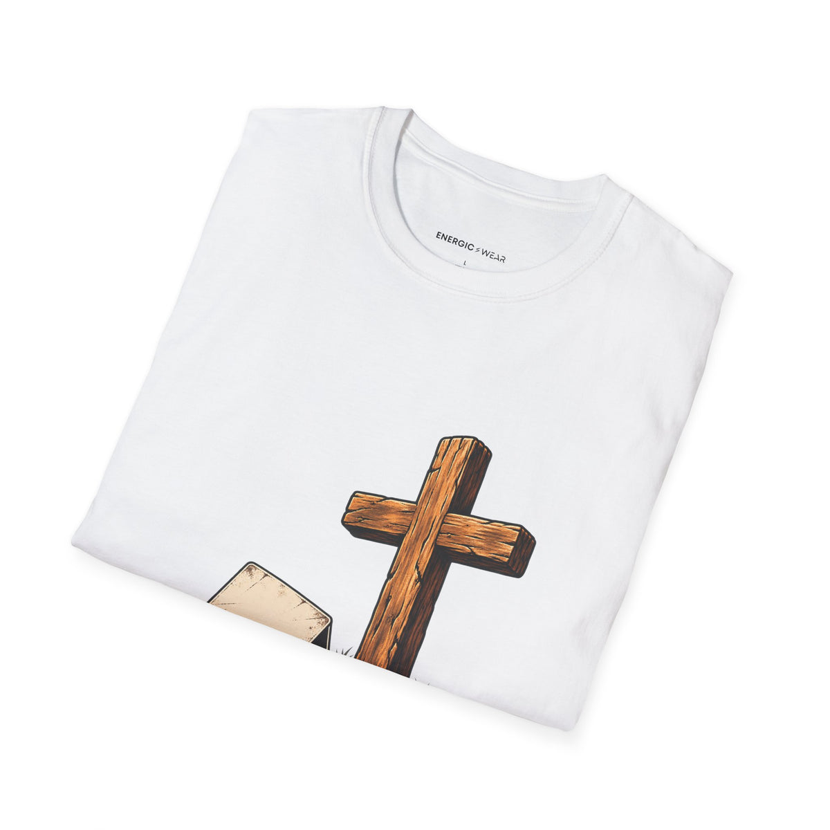 Graphic fitness T-shirt featuring the "I Can Lose a Round and Keep My Faith" design.