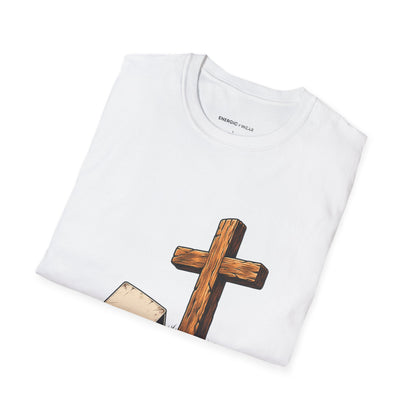 Graphic fitness T-shirt featuring the "I Can Lose a Round and Keep My Faith" design.
