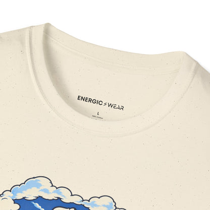 Graphic fitness T-shirt featuring the "The Cooldown Is Where I Notice the Sky" design.