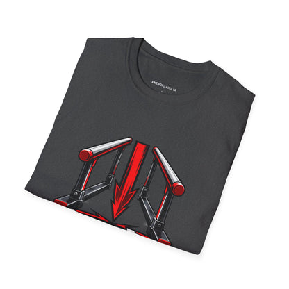 Graphic fitness T-shirt featuring the "Parallel Bars Singular Focus" design.