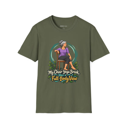 My Chair Yoga Break Has a Full-Body View T-Shirt