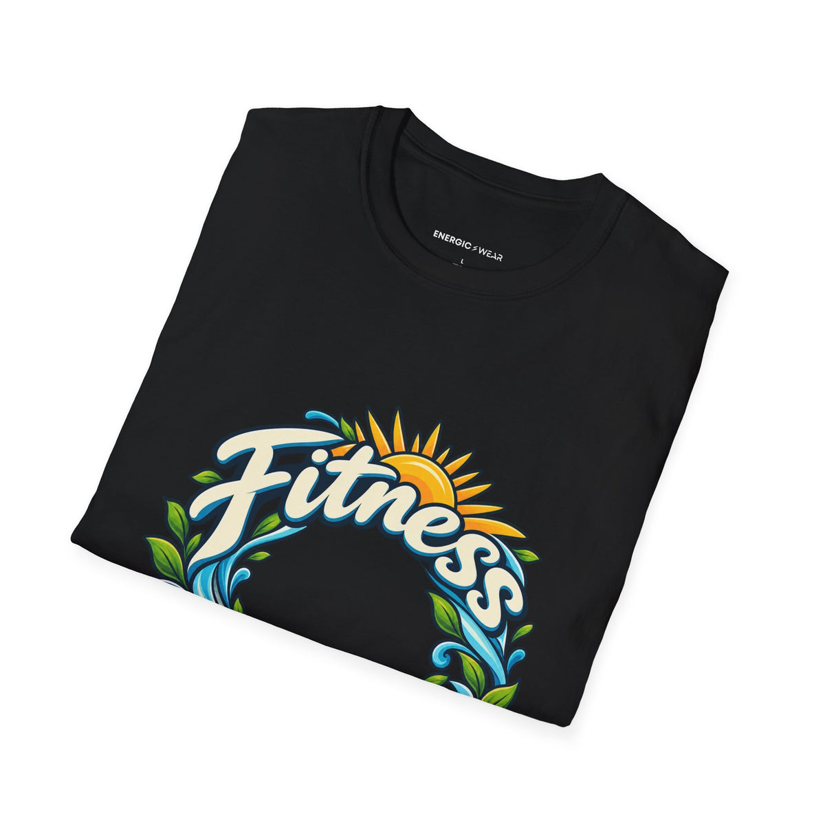 Graphic fitness T-shirt featuring the "Fitness Can Leave You Room to Breathe" design.