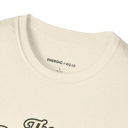 Graphic fitness T-shirt featuring the "The Park Bench Is Part of the Route" design.