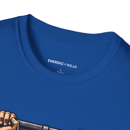 Graphic fitness T-shirt featuring the "Hang Time Earned by Hand" design.