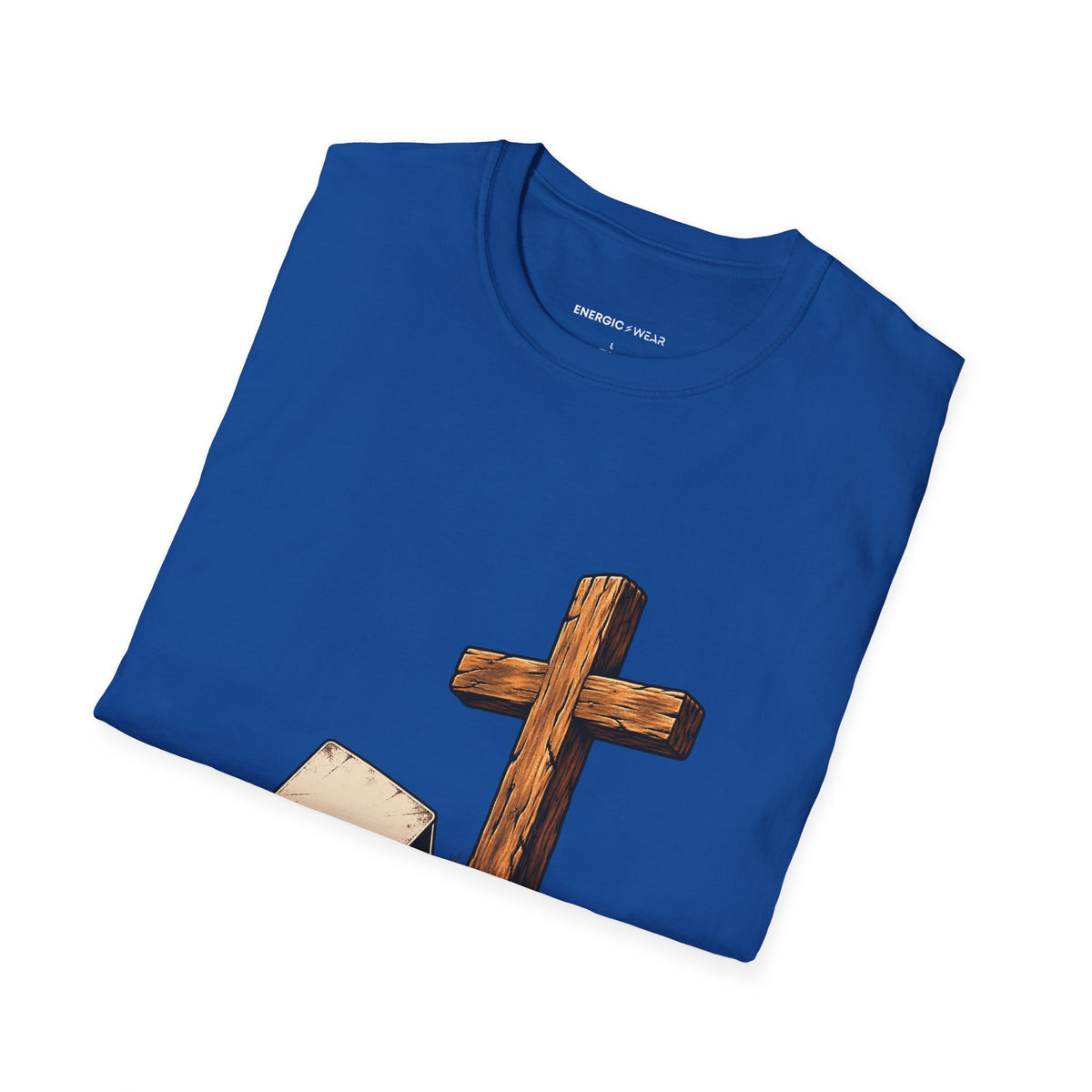 Graphic fitness T-shirt featuring the "I Can Lose a Round and Keep My Faith" design.