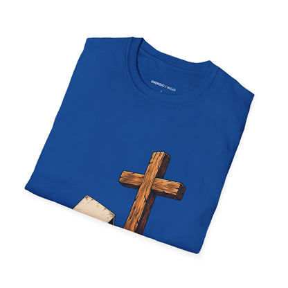 Graphic fitness T-shirt featuring the "I Can Lose a Round and Keep My Faith" design.