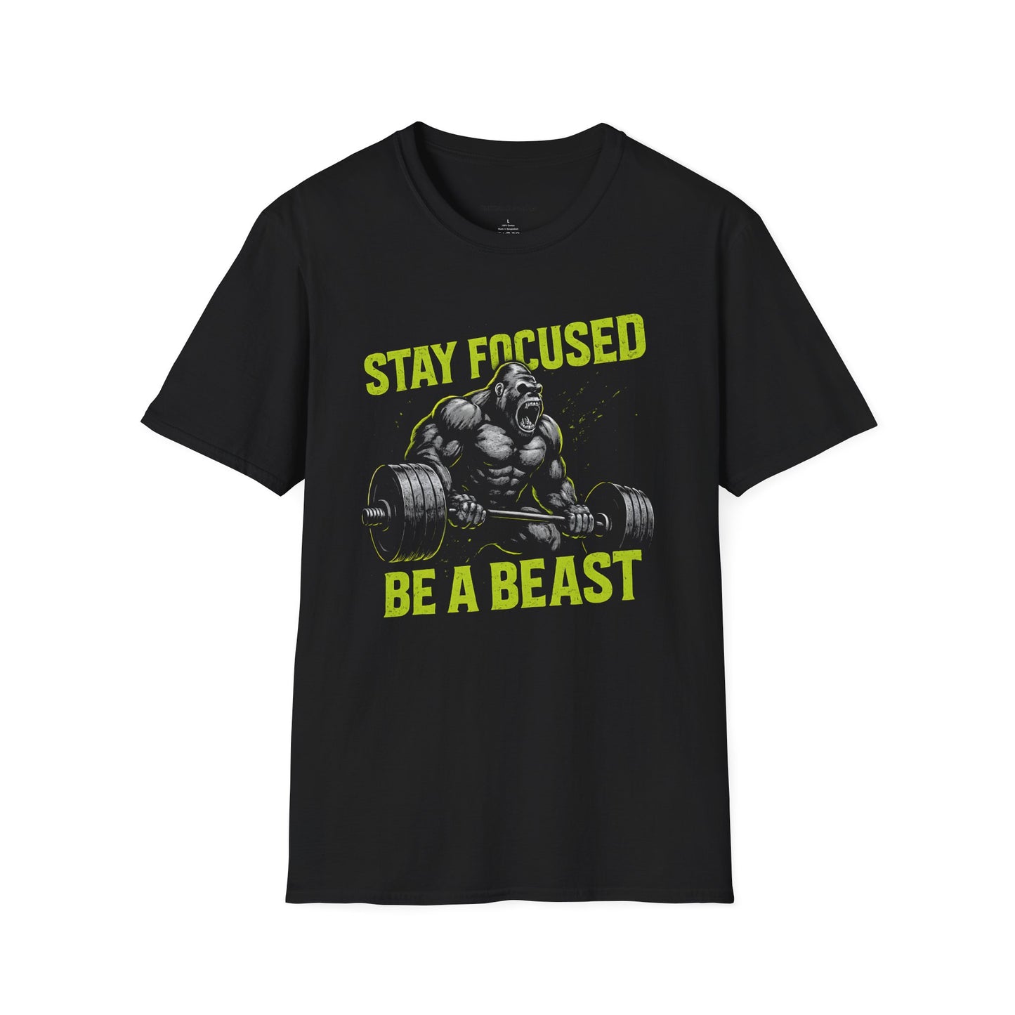 Stay Focused Be A Beast - Fitness Motivational Tee