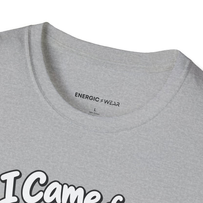 Graphic fitness T-shirt featuring the "I Came for Cardio and Joined a Conga Line" design.