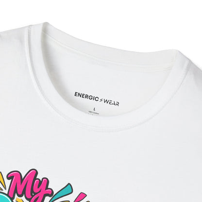 Graphic fitness T-shirt featuring the "My Dance Class Is an Unscheduled Confetti Event" design.