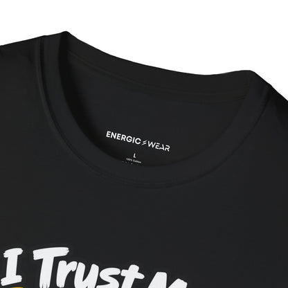 Graphic fitness T-shirt featuring the "I Trust My Spotter More Than My Phone Battery" design.