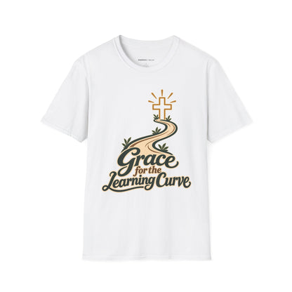 Graphic fitness T-shirt featuring the "Grace for the Learning Curve" design.