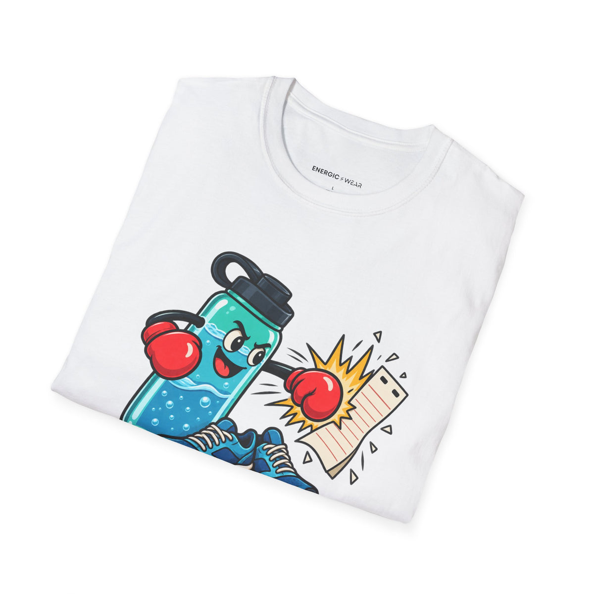 Graphic fitness T-shirt featuring the "My Reusable Bottle Has a Full-Time Job" design.