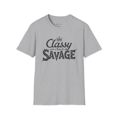 Classy 👑 With A Touch Of Savage - Funny Women’s Workout Tee