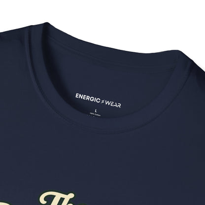Graphic fitness T-shirt featuring the "The Park Bench Is Part of the Route" design.