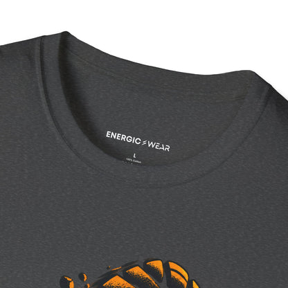 Graphic fitness T-shirt featuring the "Training Gives My Ambition Footprints" design.