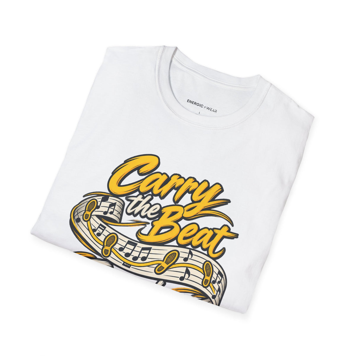 Graphic fitness T-shirt featuring the "Carry the Beat Through the Last Chorus" design.