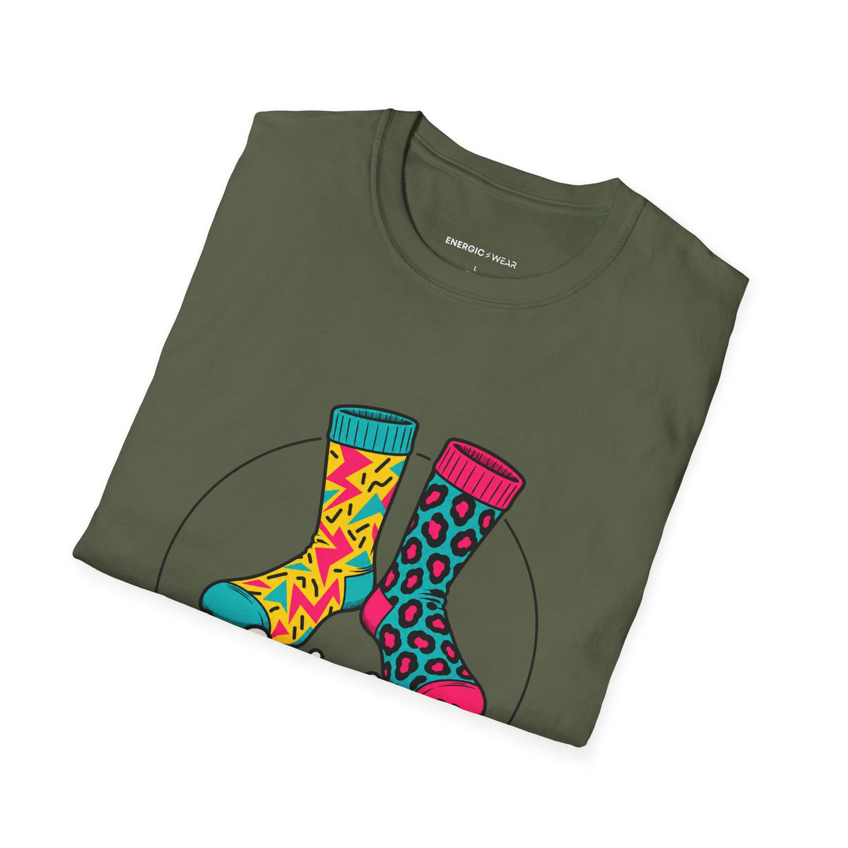 Graphic fitness T-shirt featuring the "My Socks Are the Loudest Part of My Workout" design.