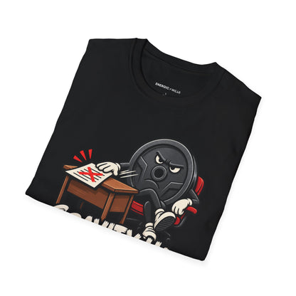 Graphic fitness T-shirt featuring the "Gravity Has Rejected My Counteroffer" design.