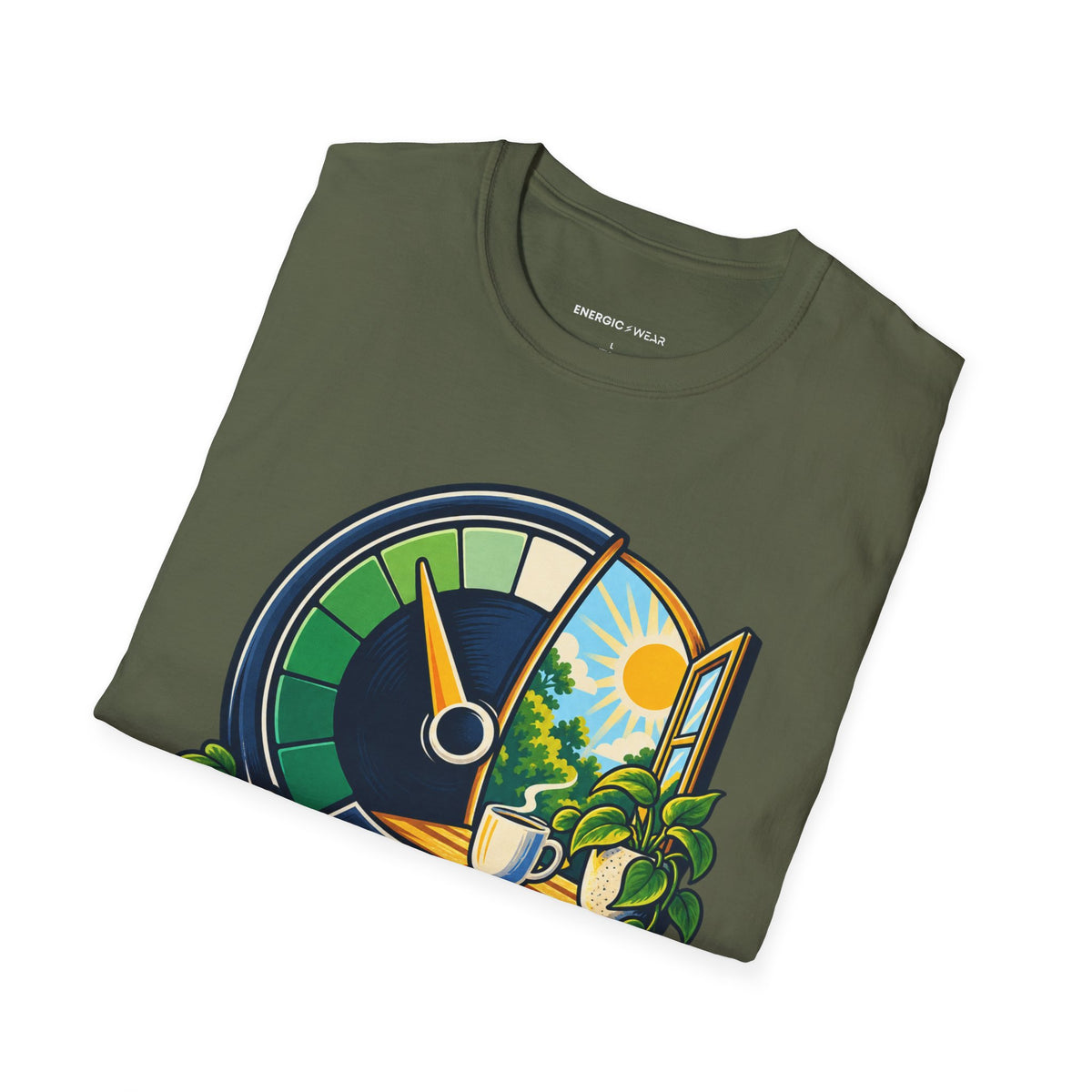 Graphic fitness T-shirt featuring the "Leave Some Energy for Living" design.