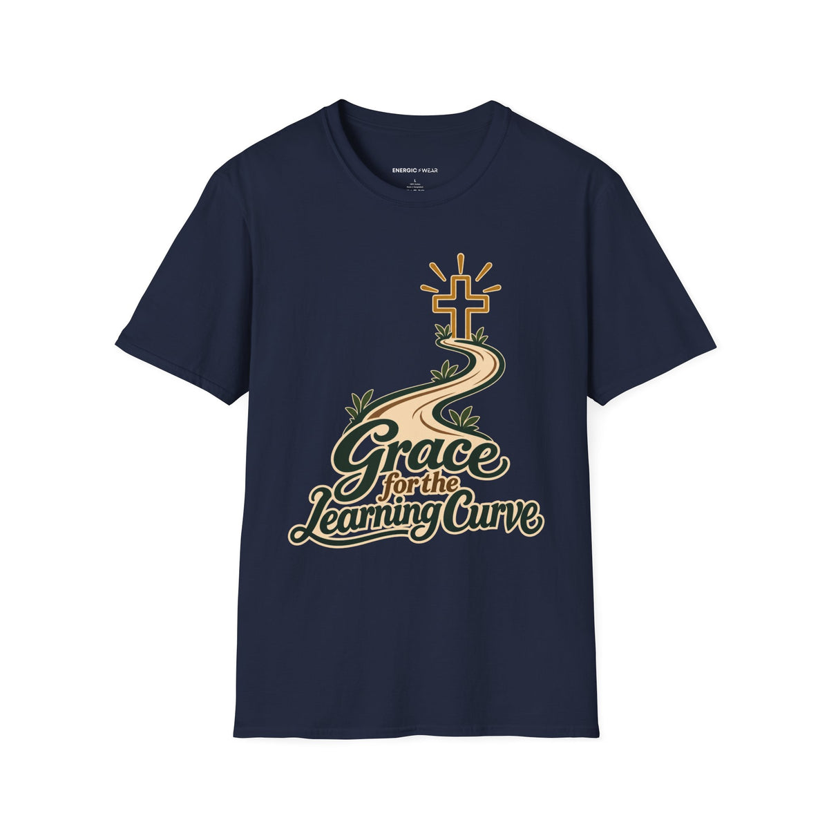 Graphic fitness T-shirt featuring the "Grace for the Learning Curve" design.