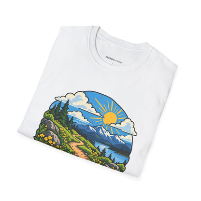 Graphic fitness T-shirt featuring the "Weather Report Excellent for Wandering" design.