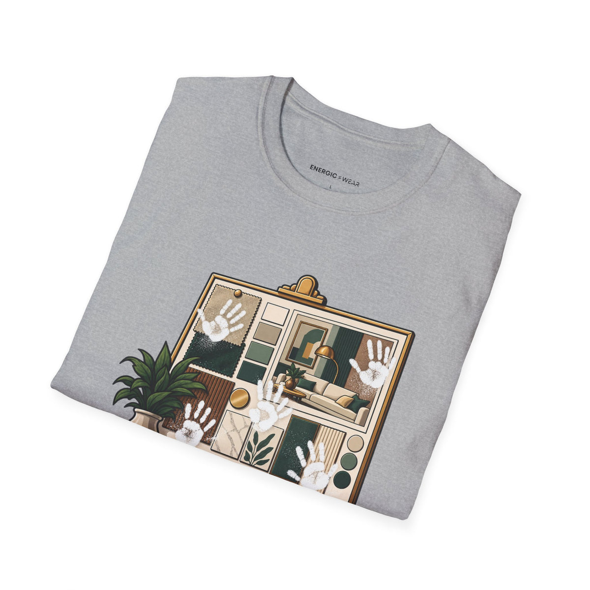 Graphic fitness T-shirt featuring the "My Gym Chalk Has a Career in Interior Decor" design.