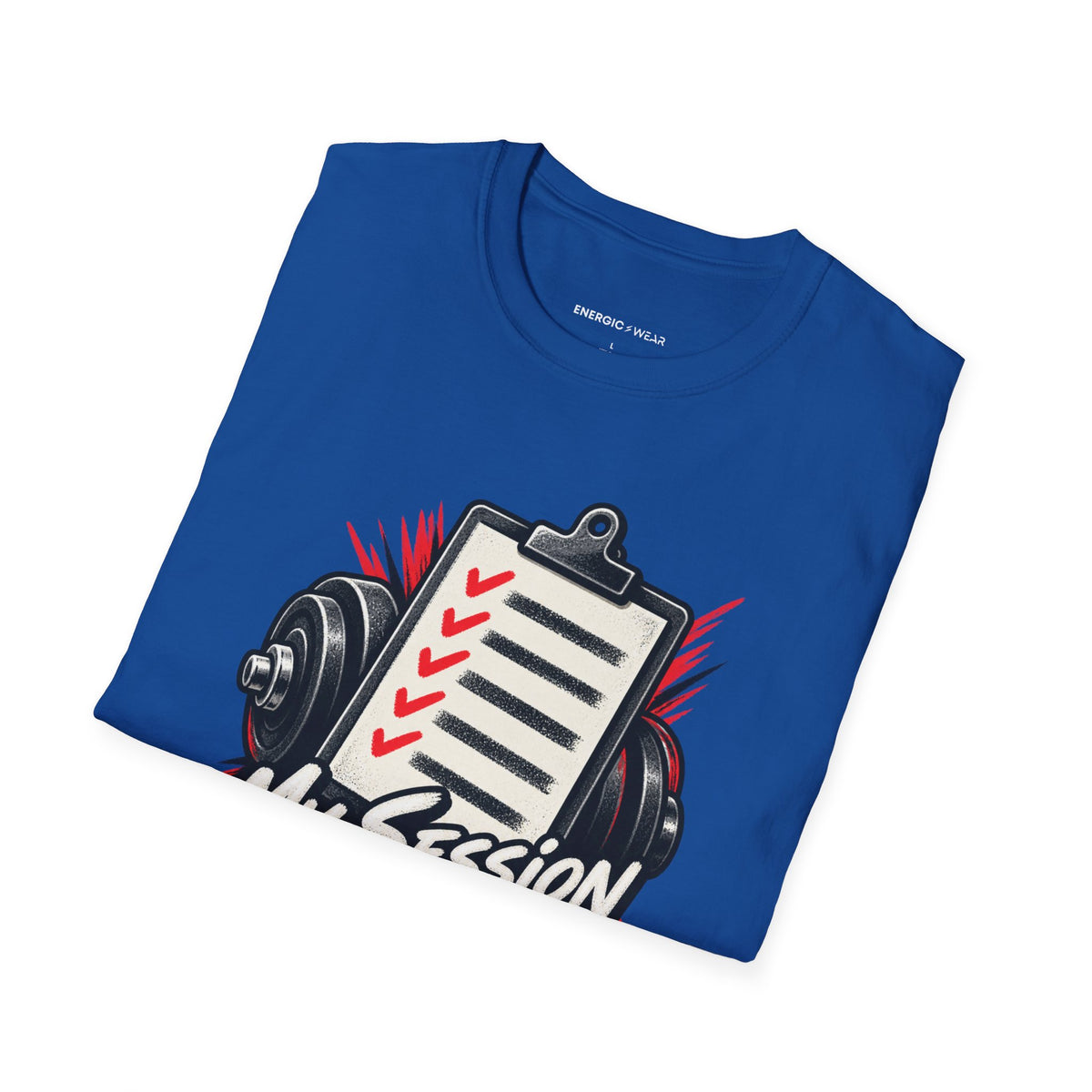 Graphic fitness T-shirt featuring the "My Session Leaves a Chalk Signature" design.