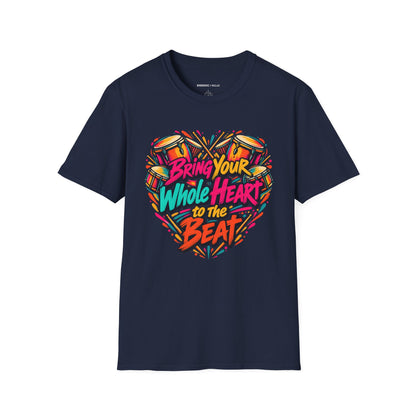 Graphic fitness T-shirt featuring the "Bring Your Whole Heart to the Beat" design.